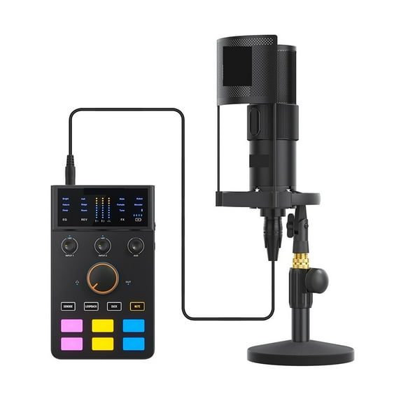 AD Sound Card Kit With Voice Changer USB Interface External Mic Adapter Soundcard Mixer ,Easy to Operate