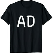 AD Two Letter Pair - Elegant Personalized Initials T-Shirt