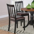 thumbnail image 1 of AD01-LC-BL&CH Antique Chair Faux Leather Seat with Black and Cherry Finish - Pack of 2, 1 of 1