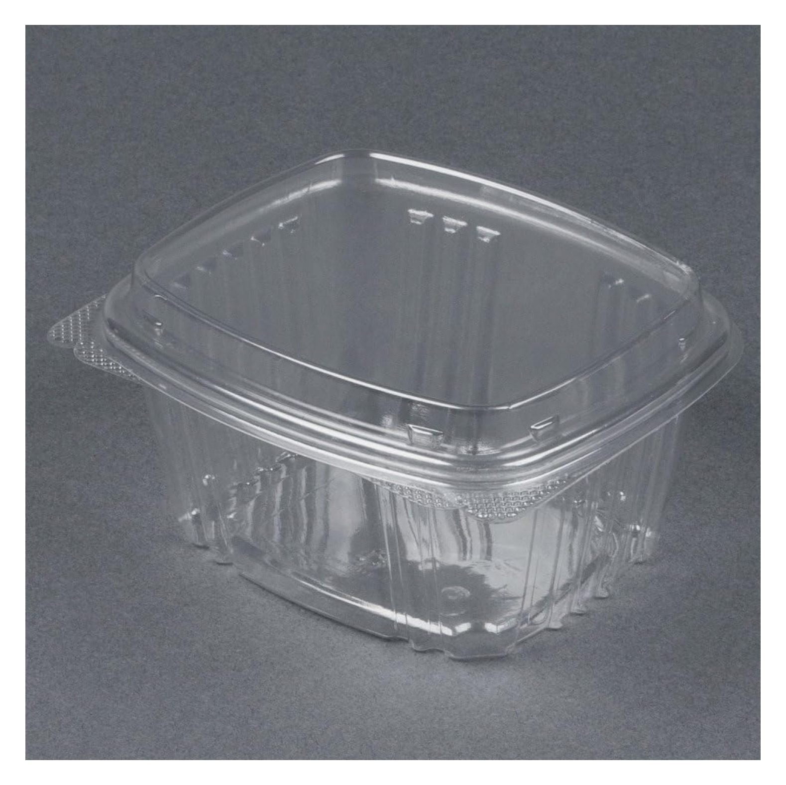 AD16F 16oz Clear PET Hinged Deli High Dome Lid Container Recyclable