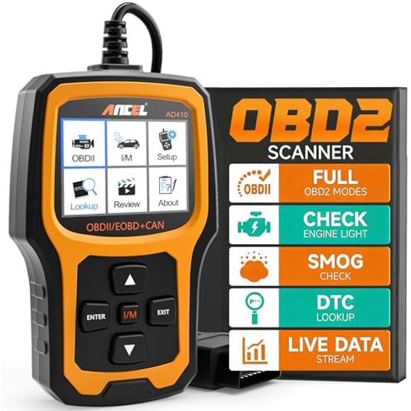 AD410 Enhanced OBD2 Scanner, Vehicle Code Reader for Check Engine Light, Automotive OBD II Scanner Fault Diagnosis, OBDII Scan Tool for All OBDII Cars 1996+, Black/Yellow$$Vehicle Parts & Accessories