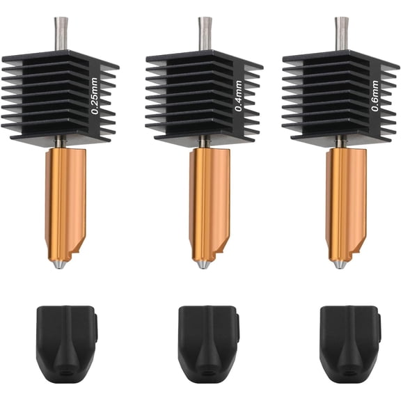 AD5X Hotend Kit, Integrated Dual Metal Nozzle hot end, Quick-Detachable Throat Heating Block, Enhanced Heat Dissipation & Stability, Compatible with Flashforge AD5X 3D Printer (0.25mm+0.4mm+0.6mm)