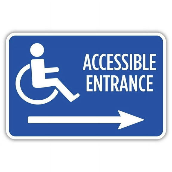 ADA Accessible Entrance Metal Sign Size: 16 x 12 Inch