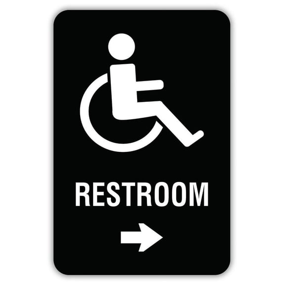 ADA Accessible Restroom Metal Sign Size: 8 x 12 Inch