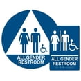 ADA All Gender Restroom Sign Bundle, Door and Wall Sign with Braille