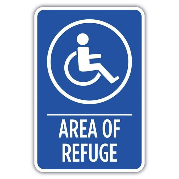 ADA Area of Refuge Metal Sign Size: 16 x 12 Inch