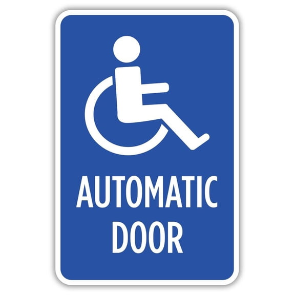 ADA Automatic Door Metal Sign Size: 16 x 12 Inch