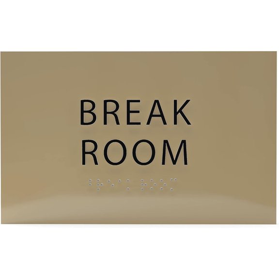 ADA CENTRAL SIGNS - 6" X4" Break Room Sign - ADA Compliant Tactile Graphics Grade 2 Braille Text | Wall Mount Plastic Kitchen, Lunch Room Signs for Offices, Hotels, Schools, Apartments, & Restaurants