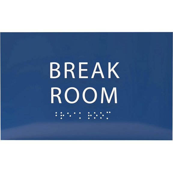 ADA CENTRAL SIGNS - 6" X4" Break Room Sign - ADA Compliant Tactile Graphics Grade 2 Braille Text | Wall Mount Plastic Kitchen, Lunch Room Signs for Offices, Hotels, Schools, Apartments, & Restaurants