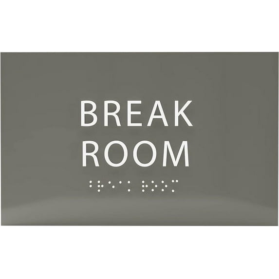 ADA CENTRAL SIGNS - 6" X4" Break Room Sign - ADA Compliant Tactile Graphics Grade 2 Braille Text | Wall Mount Plastic Kitchen, Lunch Room Signs for Offices, Hotels, Schools, Apartments, & Restaurants