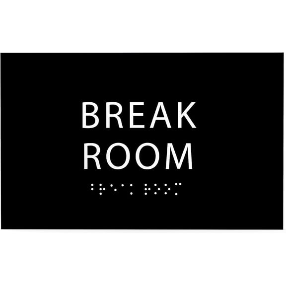 ADA CENTRAL SIGNS - 6" X4" Break Room Sign - ADA Compliant Tactile Graphics Grade 2 Braille Text | Wall Mount Plastic Kitchen, Lunch Room Signs for Offices, Hotels, Schools, Apartments, & Restaurants