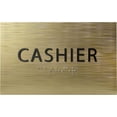 thumbnail image 1 of ADA CENTRAL SIGNS - 6" X4" Cashier Sign - ADA Compliant Tactile Graphics Grade 2 Braille Text Reception Desk Wall Sign | Customers Pay Delivery Cash, Front Counter, Lobby Checkout Sign for Hotel, Bank, 1 of 7