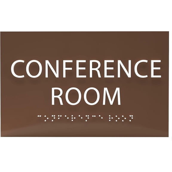 ADA CENTRAL SIGNS - 6" X4" Conference Room Sign - ADA Compliant Tactile Graphics Grade 2 Braille Text Privacy Sign | Wall Mount Plastic Meeting Signs For Schools, Hospitals, Offices, and Apartments