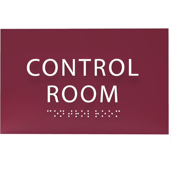 ADA CENTRAL SIGNS - 6" X4" Control Room Sign - ADA Compliant Tactile Graphics Grade 2 Braille Text Safety Wall Sign | Modern Utility Fire Emergency Sign for Malls, Offices, Businesses, and Apartments