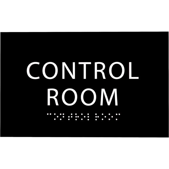 ADA CENTRAL SIGNS - 6" X4" Control Room Sign - ADA Compliant Tactile Graphics Grade 2 Braille Text Safety Wall Sign | Modern Utility Fire Emergency Sign for Malls, Offices, Businesses, and Apartments