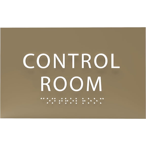 ADA CENTRAL SIGNS - 6" X4" Control Room Sign - ADA Compliant Tactile Graphics Grade 2 Braille Text Safety Wall Sign | Modern Utility Fire Emergency Sign for Malls, Offices, Businesses, and Apartments