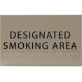 thumbnail image 1 of ADA CENTRAL SIGNS - 6" X4" Designated Smoking Area Sign - ADA Compliant Tactile Graphics Grade 2 Braille Text | Smoking Permitted Wall Signs for Offices, Private Businesses, Schools, and Restaurants, 1 of 7