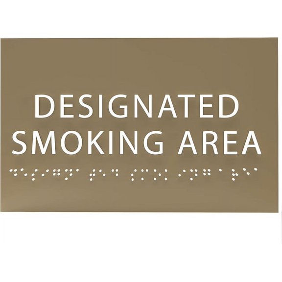 ADA CENTRAL SIGNS - 6" X4" Designated Smoking Area Sign - ADA Compliant Tactile Graphics Grade 2 Braille Text | Smoking Permitted Wall Signs for Offices, Private Businesses, Schools, and Restaurants