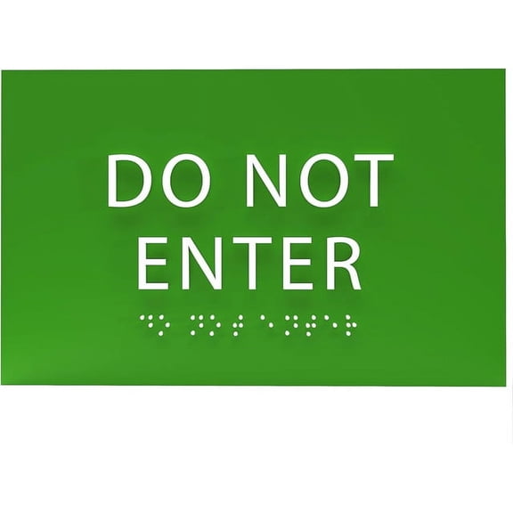 ADA CENTRAL SIGNS - 6" X4" Do Not Enter Sign - ADA Compliant Tactile Graphics Grade 2 Braille Text Surveillance Sign | Privacy, No Disturbance Plastic Signs for Home, School, Business, and Apartments