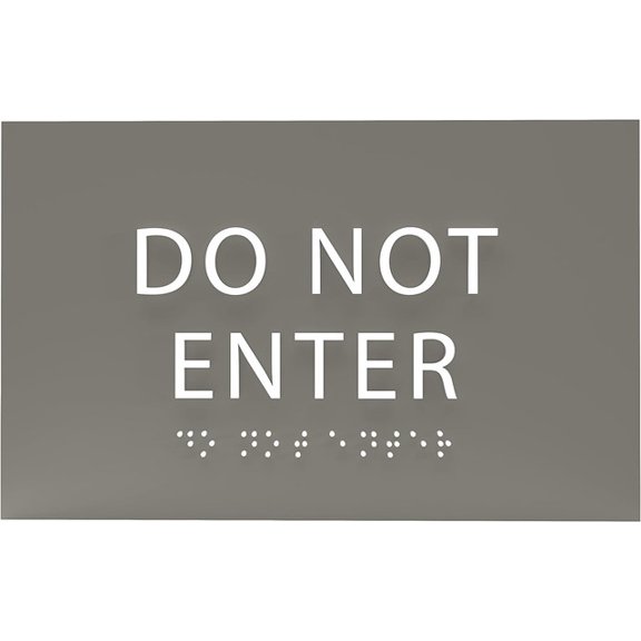 ADA CENTRAL SIGNS - 6" X4" Do Not Enter Sign - ADA Compliant Tactile Graphics Grade 2 Braille Text Surveillance Sign | Privacy, No Disturbance Plastic Signs for Home, School, Business, and Apartments