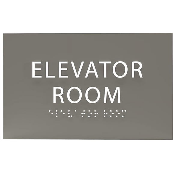 ADA CENTRAL SIGNS - 6" X4" Elevator Room Sign - Tactile Graphics Grade 2 Braille Text Authorized Personnel Only Sign| ADA Compliant Wall Signs for Malls, Offices, Businesses, Apartments, & Restaurants