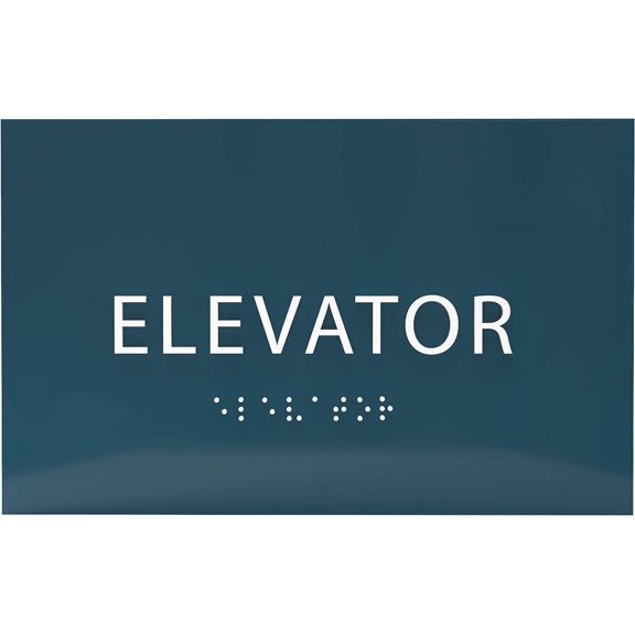 ADA CENTRAL SIGNS - 6" X4" Elevator Sign - Tactile Graphics Grade 2 Braille Text | ADA Compliant Wall Mount Plastic Signs For Shopping Malls, Offices, Businesses, Apartments & Restaurants