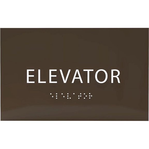 ADA CENTRAL SIGNS - 6" X4" Elevator Sign - Tactile Graphics Grade 2 Braille Text | ADA Compliant Wall Mount Plastic Signs For Shopping Malls, Offices, Businesses, Apartments & Restaurants