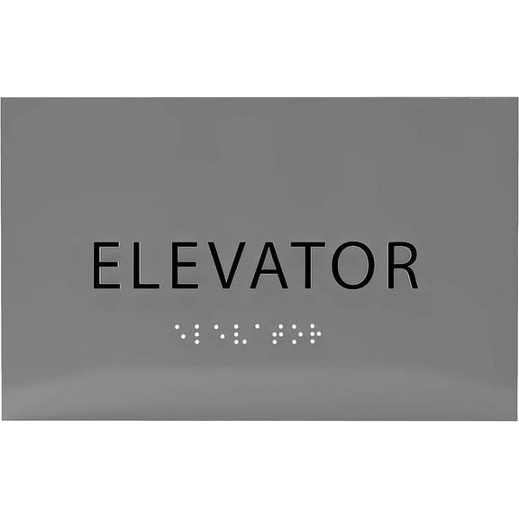 ADA CENTRAL SIGNS - 6" X4" Elevator Sign - Tactile Graphics Grade 2 Braille Text | ADA Compliant Wall Mount Plastic Signs For Shopping Malls, Offices, Businesses, Apartments & Restaurants