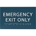 thumbnail image 1 of ADA CENTRAL SIGNS - 6" X4" Emergency Exit Only Sign - ADA Compliant Tactile Graphics Grade 2 Braille Text Prohibition Sign | Wall Mount Plastic Emergency Safety Restriction Sign for Business & Office, 1 of 7