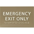 thumbnail image 1 of ADA CENTRAL SIGNS - 6" X4" Emergency Exit Only Sign - ADA Compliant Tactile Graphics Grade 2 Braille Text Prohibition Sign | Wall Mount Plastic Emergency Safety Restriction Sign for Business & Office, 1 of 7
