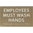 thumbnail image 1 of ADA CENTRAL SIGNS - 6" X4" Employees Must Wash Hands Sign - ADA Compliant Tactile Graphics Grade 2 Braille Text Restroom Sign| Safety Informative Wall Signs for Offices, Businesses, and Restaurants, 1 of 7