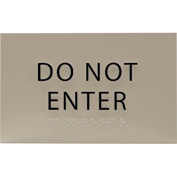ADA CENTRAL SIGNS - 6" X4" Do Not Enter Sign - ADA Compliant Tactile Graphics Grade 2 Braille Text Surveillance Sign | Privacy, No Disturbance Plastic Signs for Home, School, Business, and Apartments