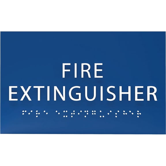 ADA CENTRAL SIGNS - 6" X4" Fire Extinguisher Sign ADA Compliant Tactile Graphics Grade 2 Braille Text | Wall Mount Emergency Plastic Signs for Shopping Malls, Office Building, Schools, & Restaurants