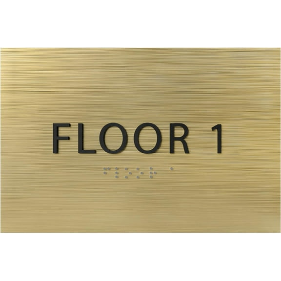 ADA CENTRAL SIGNS - 6" X4" Floor 1 Sign - ADA Compliant Tactile Graphics Grade 2 Braille Text | Wall Mount Plastic Directional Assistance, Floor Number Sign for Office, Schools, Hospitals, Apartments