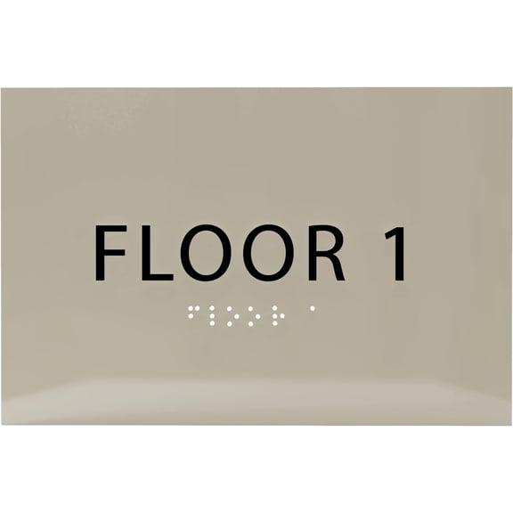 ADA CENTRAL SIGNS - 6" X4" Floor 1 Sign - ADA Compliant Tactile Graphics Grade 2 Braille Text | Wall Mount Plastic Directional Assistance, Floor Number Sign for Office, Schools, Hospitals, Apartments