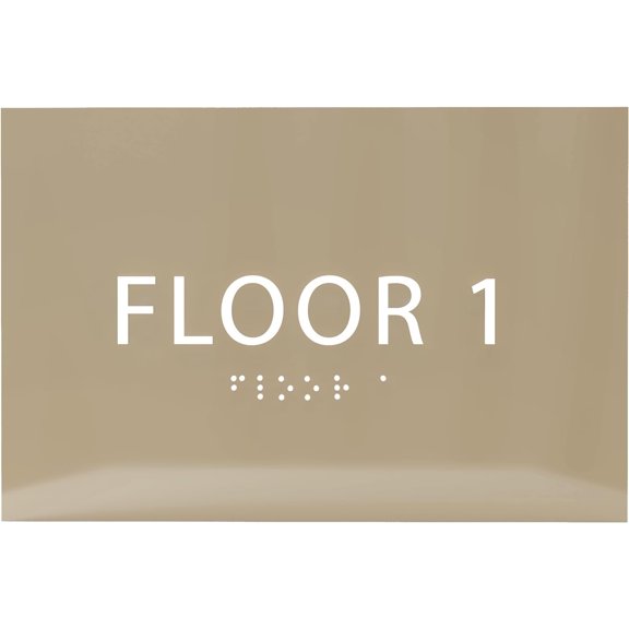 ADA CENTRAL SIGNS - 6" X4" Floor 1 Sign - ADA Compliant Tactile Graphics Grade 2 Braille Text | Wall Mount Plastic Directional Assistance, Floor Number Sign for Office, Schools, Hospitals, Apartments