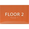 thumbnail image 1 of ADA CENTRAL SIGNS - 6" X4" Floor 2 Sign - ADA Compliant Tactile Graphics Grade 2 Braille Text | Wall Mount Plastic Directional Assistance, Floor Number Sign for Office, Schools, Hospitals, Apartments, 1 of 7