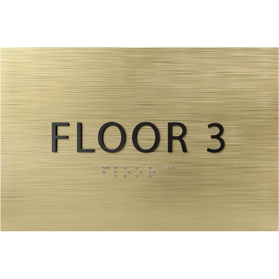 ADA CENTRAL SIGNS - 6" X4" Floor 3 Sign - ADA Compliant Tactile Graphics Grade 2 Braille Text | Wall Mount Plastic Directional Assistance, Floor Number Sign for Office, Schools, Hospitals, Apartments