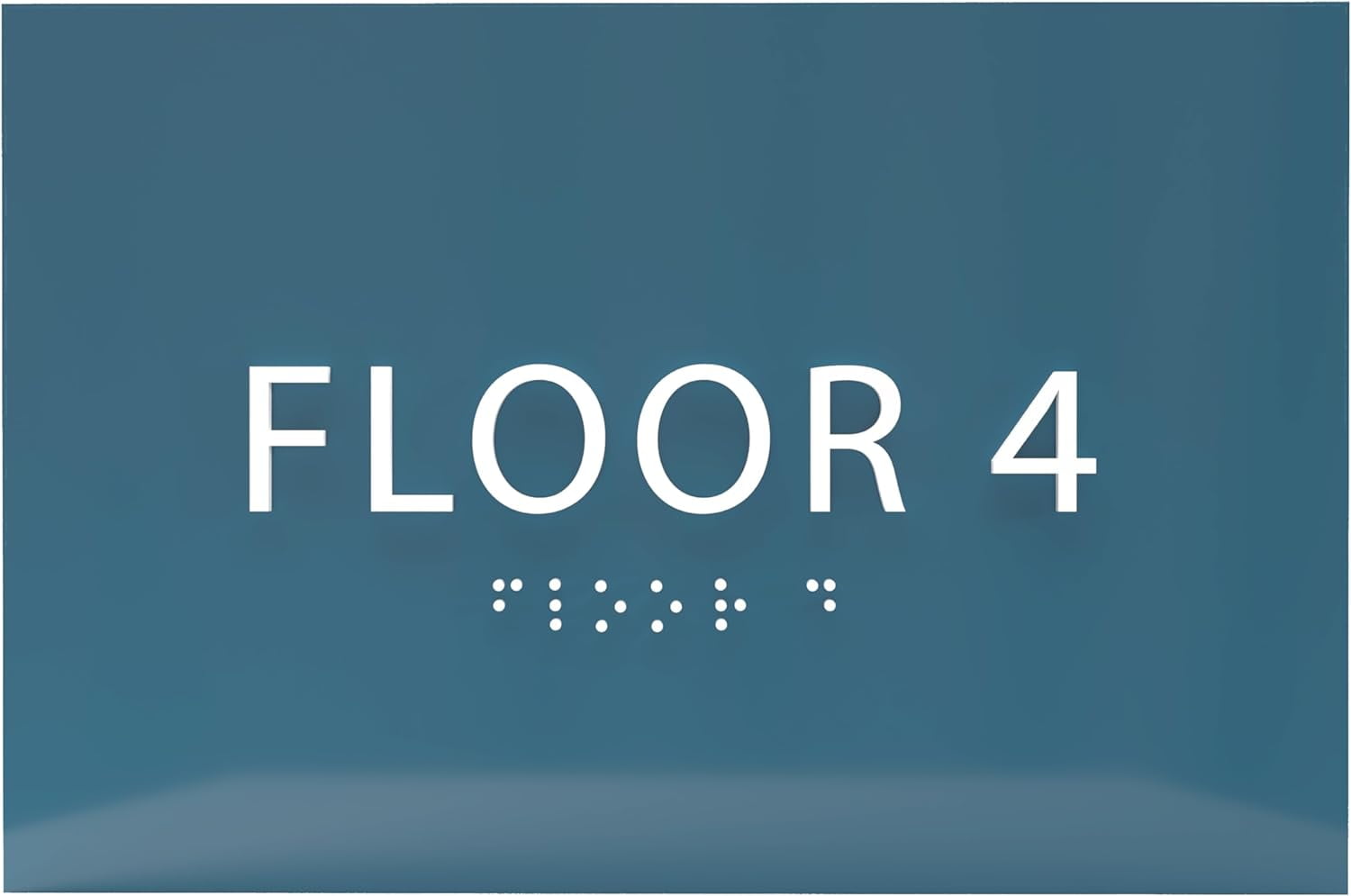 ADA CENTRAL SIGNS - 6" X4" Floor 4 Sign - ADA Compliant Tactile ...