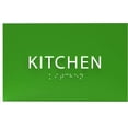 thumbnail image 1 of ADA CENTRAL SIGNS - 6" X4" Kitchen Sign - ADA Compliant Tactile Graphics Grade 2 Braille Text Launch, Break Room Sign| Cookhouse, Mess Plastic Wall Signs for Offices, Hotels, Schools, and Restaurants, 1 of 7