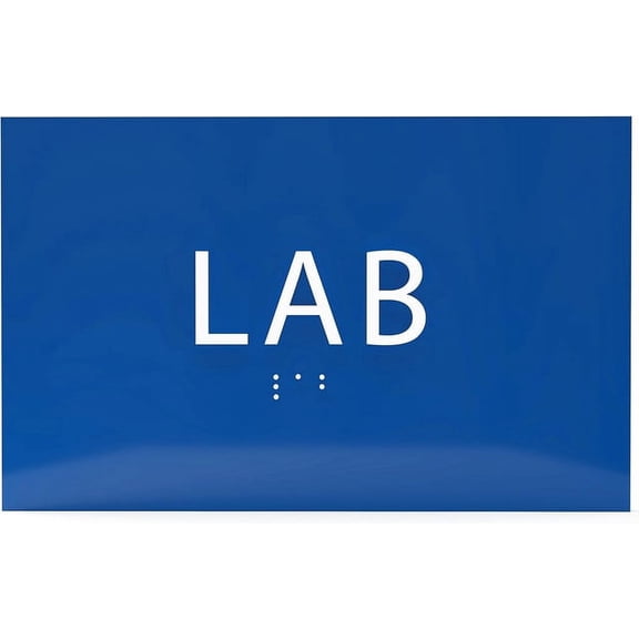 ADA CENTRAL SIGNS - 6" X4" Lab Sign - ADA Compliant Tactile Graphics Grade 2 Braille Text Safety Signs| Hazardous Laboratory Caution Wall Signs for Schools, Offices, Hospital, Clinics, & Businesses