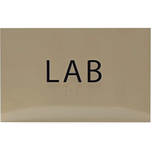 ADA CENTRAL SIGNS - 6" X4" Lab Sign - ADA Compliant Tactile Graphics Grade 2 Braille Text Safety Signs| Hazardous Laboratory Caution Wall Signs for Schools, Offices, Hospital, Clinics, & Businesses