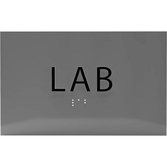 ADA CENTRAL SIGNS - 6" X4" Lab Sign - ADA Compliant Tactile Graphics Grade 2 Braille Text Safety Signs| Hazardous Laboratory Caution Wall Signs for Schools, Offices, Hospital, Clinics, & Businesses