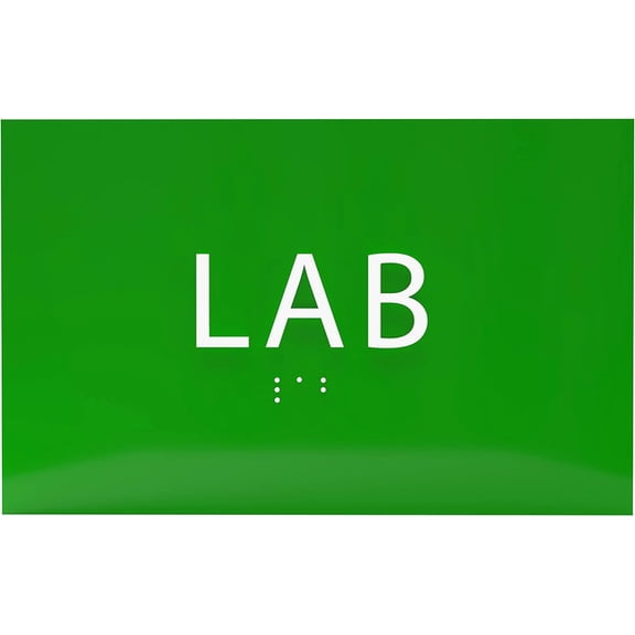 ADA CENTRAL SIGNS - 6" X4" Lab Sign - ADA Compliant Tactile Graphics Grade 2 Braille Text Safety Signs| Hazardous Laboratory Caution Wall Signs for Schools, Offices, Hospital, Clinics, & Businesses