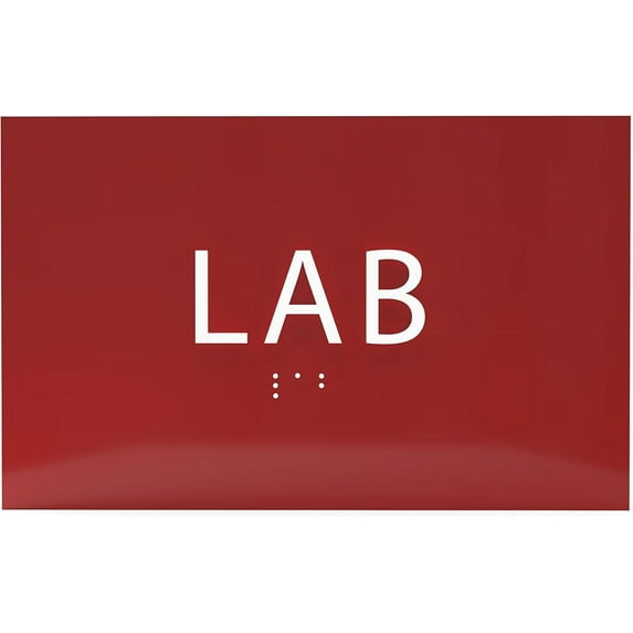 ADA CENTRAL SIGNS - 6" X4" Lab Sign - ADA Compliant Tactile Graphics Grade 2 Braille Text Safety Signs| Hazardous Laboratory Caution Wall Signs for Schools, Offices, Hospital, Clinics, & Businesses