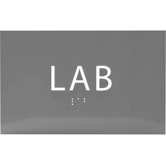 ADA CENTRAL SIGNS - 6" X4" Lab Sign - ADA Compliant Tactile Graphics Grade 2 Braille Text Safety Signs| Hazardous Laboratory Caution Wall Signs for Schools, Offices, Hospital, Clinics, & Businesses