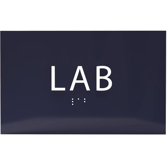 ADA CENTRAL SIGNS - 6" X4" Lab Sign - ADA Compliant Tactile Graphics Grade 2 Braille Text Safety Signs| Hazardous Laboratory Caution Wall Signs for Schools, Offices, Hospital, Clinics, & Businesses