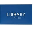 thumbnail image 1 of ADA CENTRAL SIGNS - 6" X4" Library Sign - ADA Compliant Tactile Graphics Grade 2 Braille Text Book Reading Sign | Wall Mount Plastic Information Convey, Study Room Sign for Office, School, and Home, 1 of 7