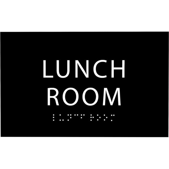 ADA CENTRAL SIGNS - 6" X4" Lunch Room Sign - ADA Compliant Tactile Graphics Grade 2 Braille Text | Wall Mount Plastic Kitchen, Break Room Signs for Offices, Hotels, Schools, Apartments, & Restaurants