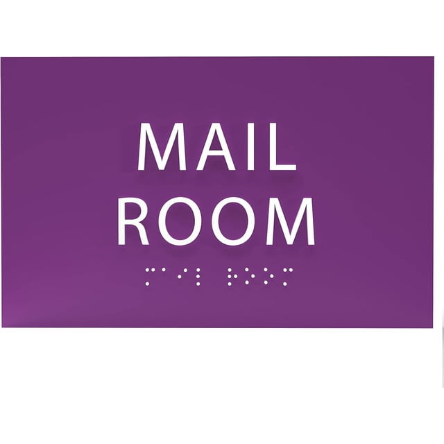 ADA CENTRAL SIGNS 6" X4" Mail Room Sign ADA Compliant Tactile